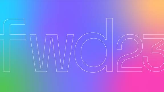 Forward logo over a color gradient background