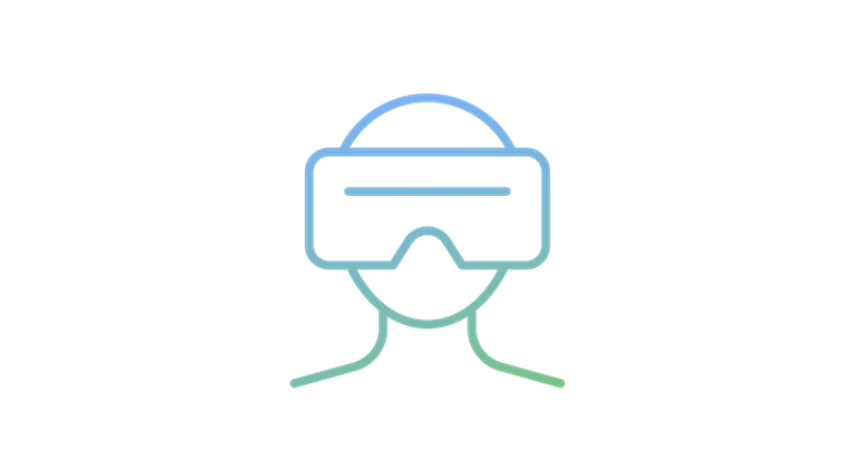 Icon of person testing virtual reality googles