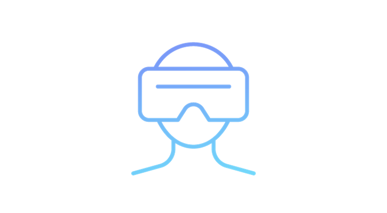 Icon of person testing virtual reality googles
