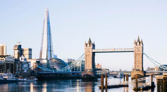 View of London showing the London Bridge