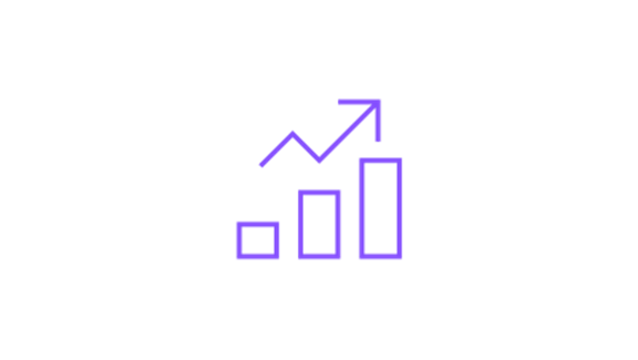 Icon of bar chart in upwards trend