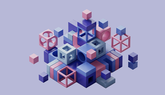 3D rendering of abstract geometric puzzle