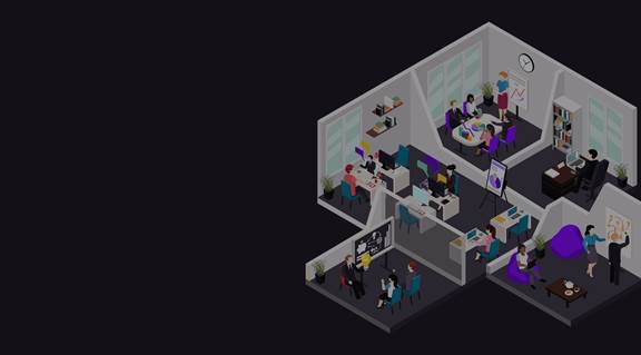 Insurance office illustration