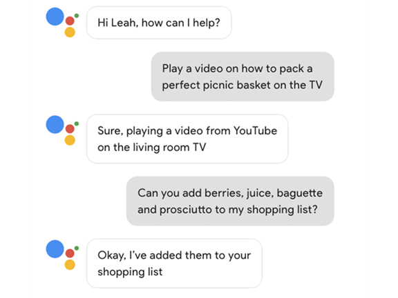 Google AI enabled connected devices