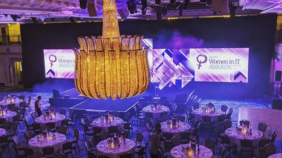 Ballroom hosting the Women in IT Awards Show less