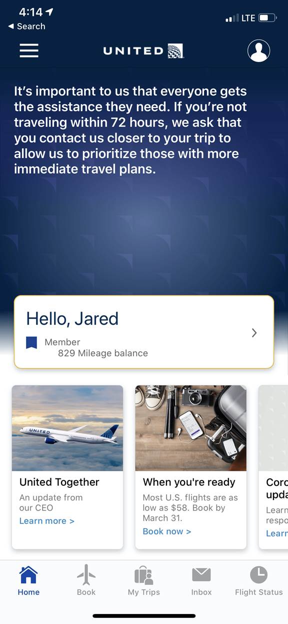 United Airlines App