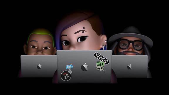 apple avatars at macbooks for wwdc