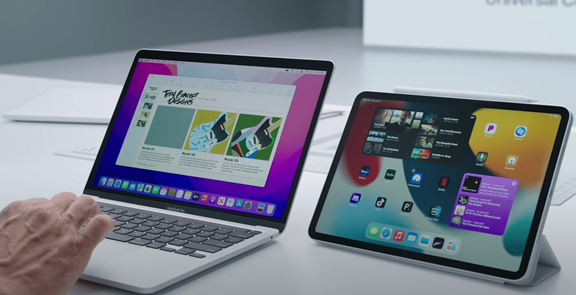 iPad and mac on desk