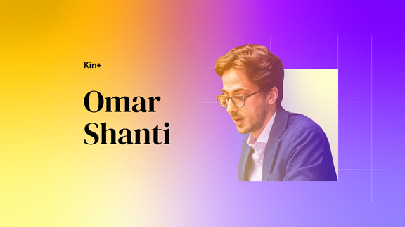 Text reading "Omar Shanti" with a headshot