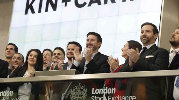 Kin + Carta Leadership team celebrating  B corp announcement at the London Stock Exchange