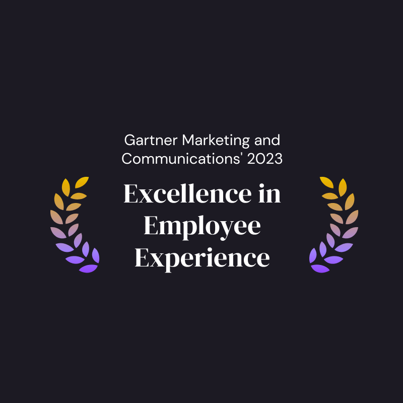 Design that reads: Gartner Marketing and Communications' 2023 Excellence in Employee Experience