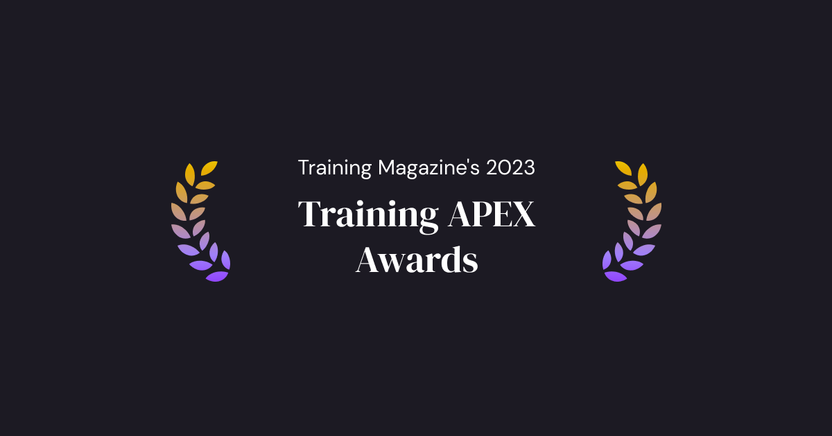 Design that reads: Training Magazine's 2023 Training APEX Awards