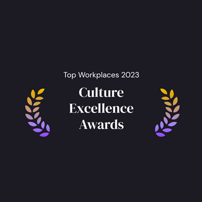 Design which reads "Top Workplaces 2023 Culture Excellence Awards"