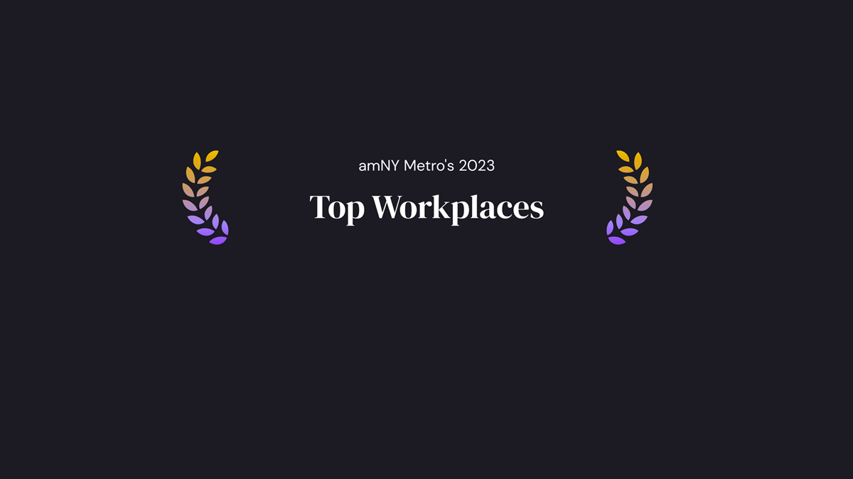 Design which reads: amNY Metro's 2023 Top Workplaces