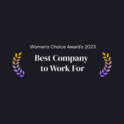 Design which reads: Women's Choice Award's 2023 Best Company to Work For
