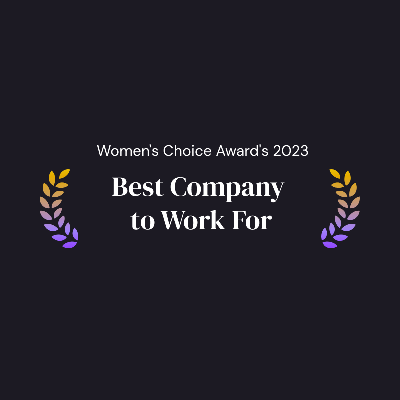 Design which reads: Women's Choice Award's 2023 Best Company to Work For