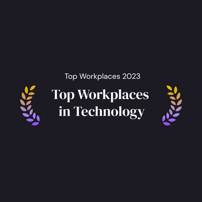 Design which reads: Top Workplaces 2023 Top Workplaces in Technology