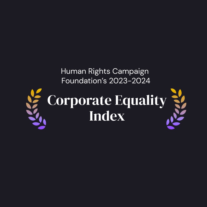 Design which reads: Human Rights Campaign Foundation's 2023-2024 Corporate Equality Index