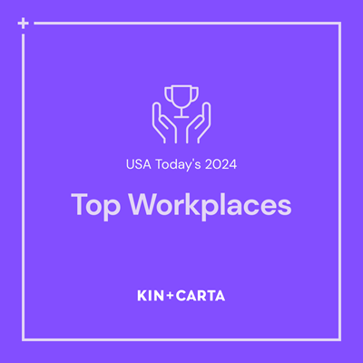 Purple design which reads: USA Today's 2024 Top Workplaces