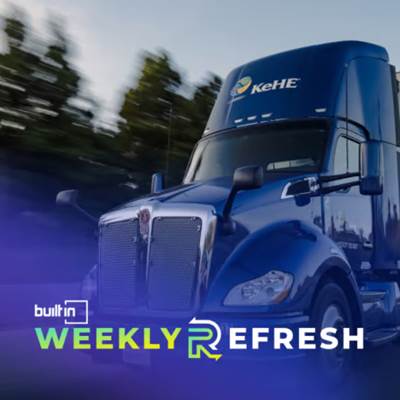 Photo of a truck with words 'Builtin weekly refresh'