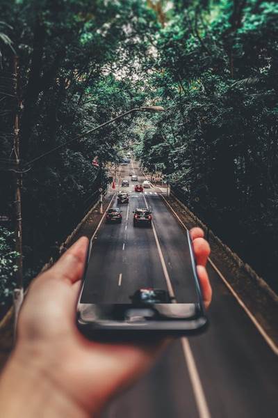 road coming out of a phone thumb
