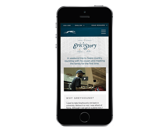 Mobile screenshot of Greyhound app