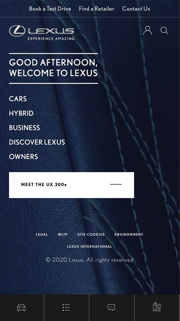 Lexus mobile screenshot 1
