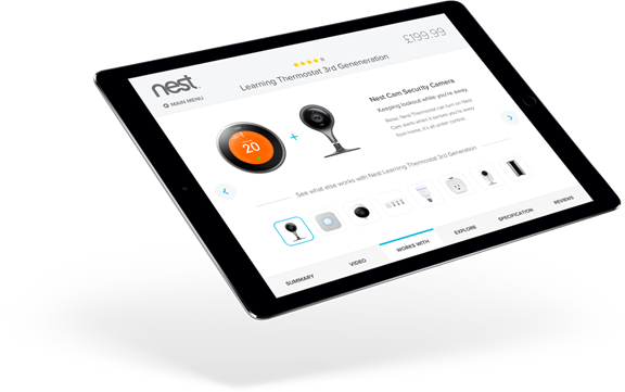 iPad with product display maplin