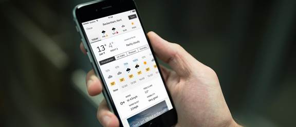 Weather app on phone