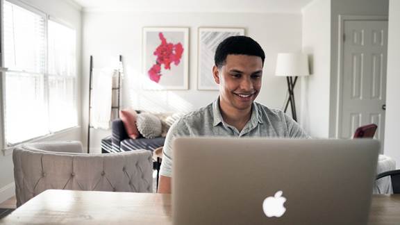 Man looking at computer