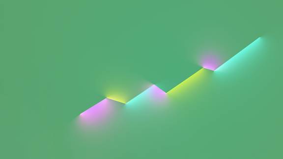 Upwards trend graph over a green background
