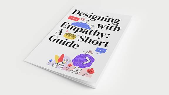 Booklet front over 'Designing with Empathy: a short guide