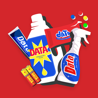 Cleaning product illustration labelled data